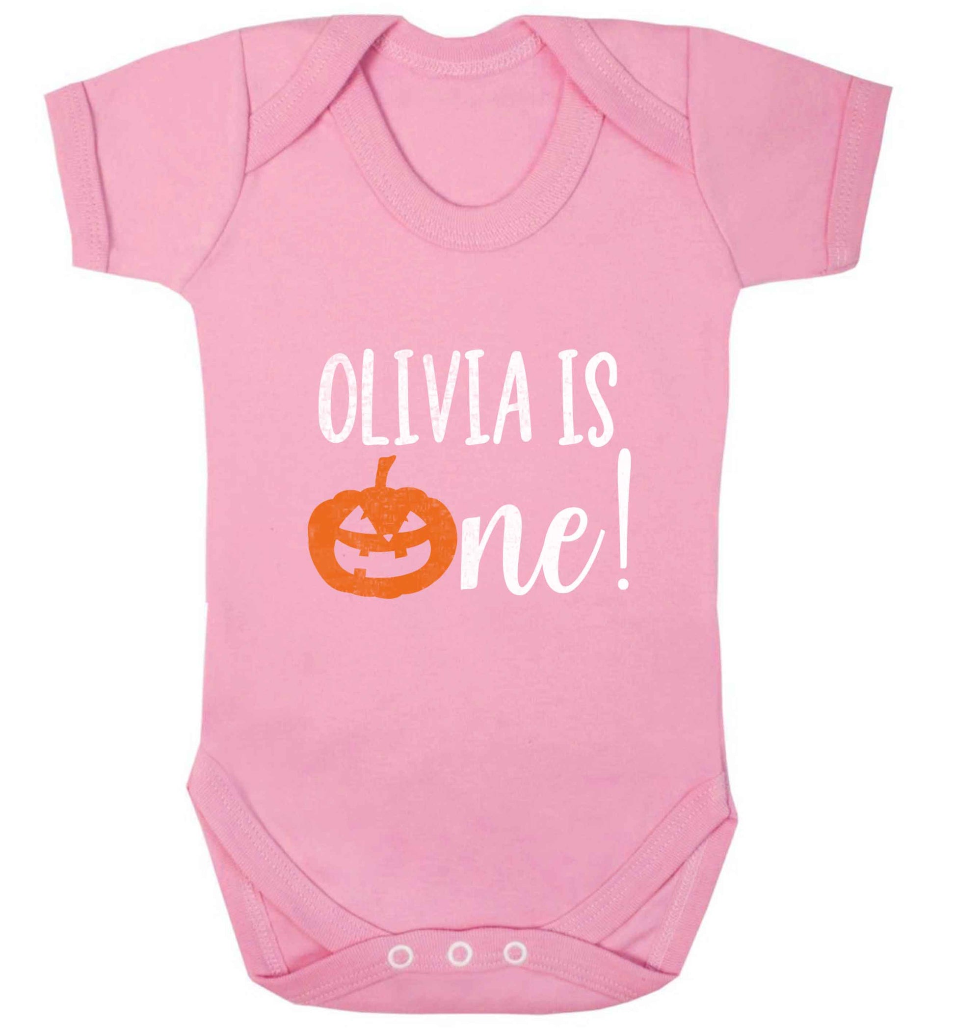 Personalised is turning one baby vest pale pink 18-24 months