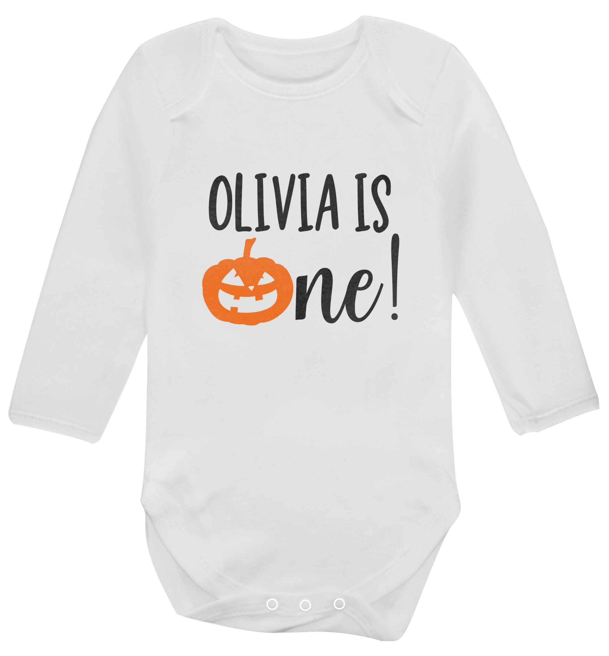 Personalised is turning one baby vest long sleeved white 6-12 months