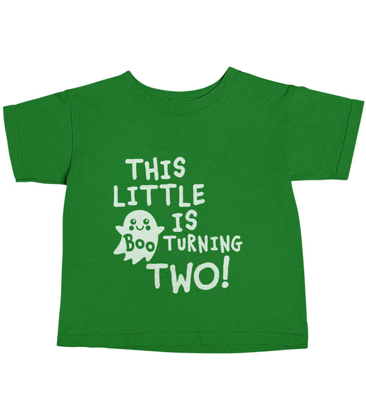 This little boo is turning two green baby toddler Tshirt 2 Years