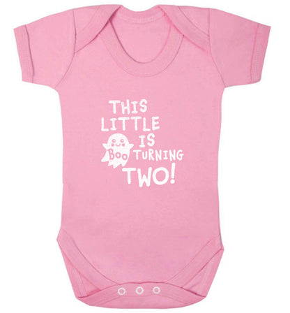 This little boo is turning two baby vest pale pink 18-24 months