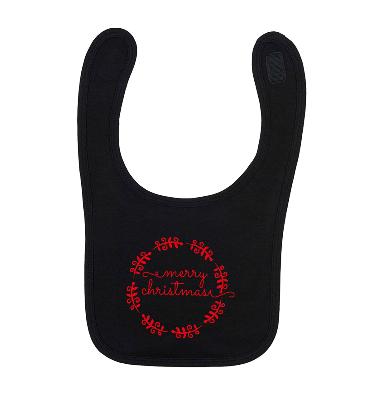 Merry christmas black baby bib