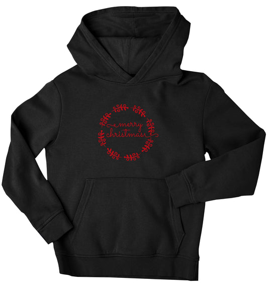 Merry christmas children's black hoodie 12-13 Years