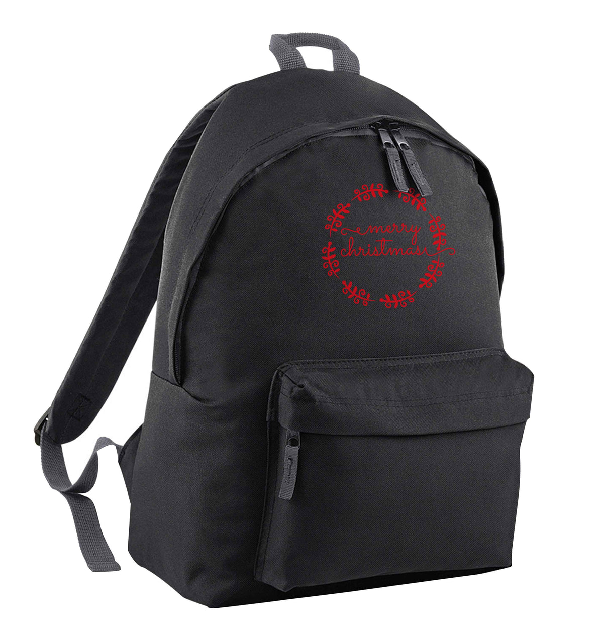 Merry christmas black adults backpack