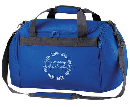 Merry christmas royal blue holdall / duffel bag