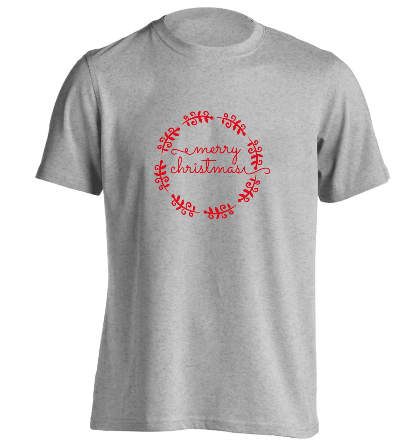 Merry christmas adults unisex grey Tshirt 2XL