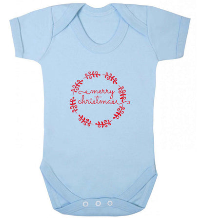 Merry christmas baby vest pale blue 18-24 months