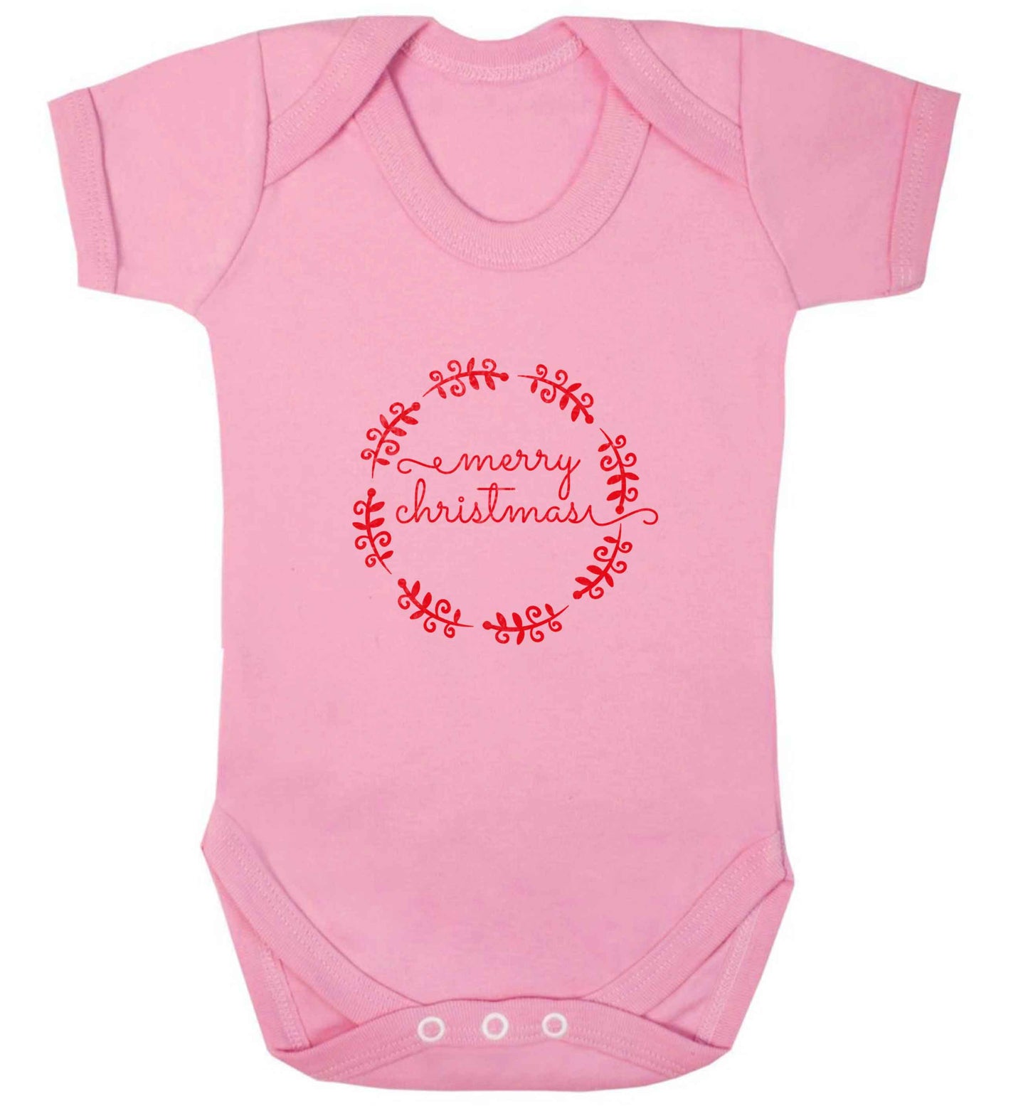 Merry christmas baby vest pale pink 18-24 months