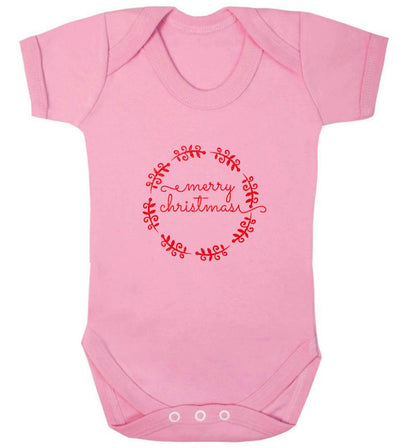 Merry christmas baby vest pale pink 18-24 months
