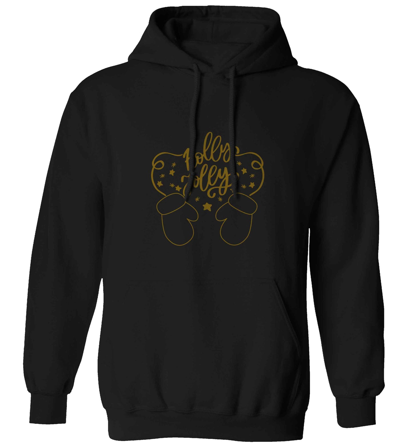 Holly jolly adults unisex black hoodie 2XL