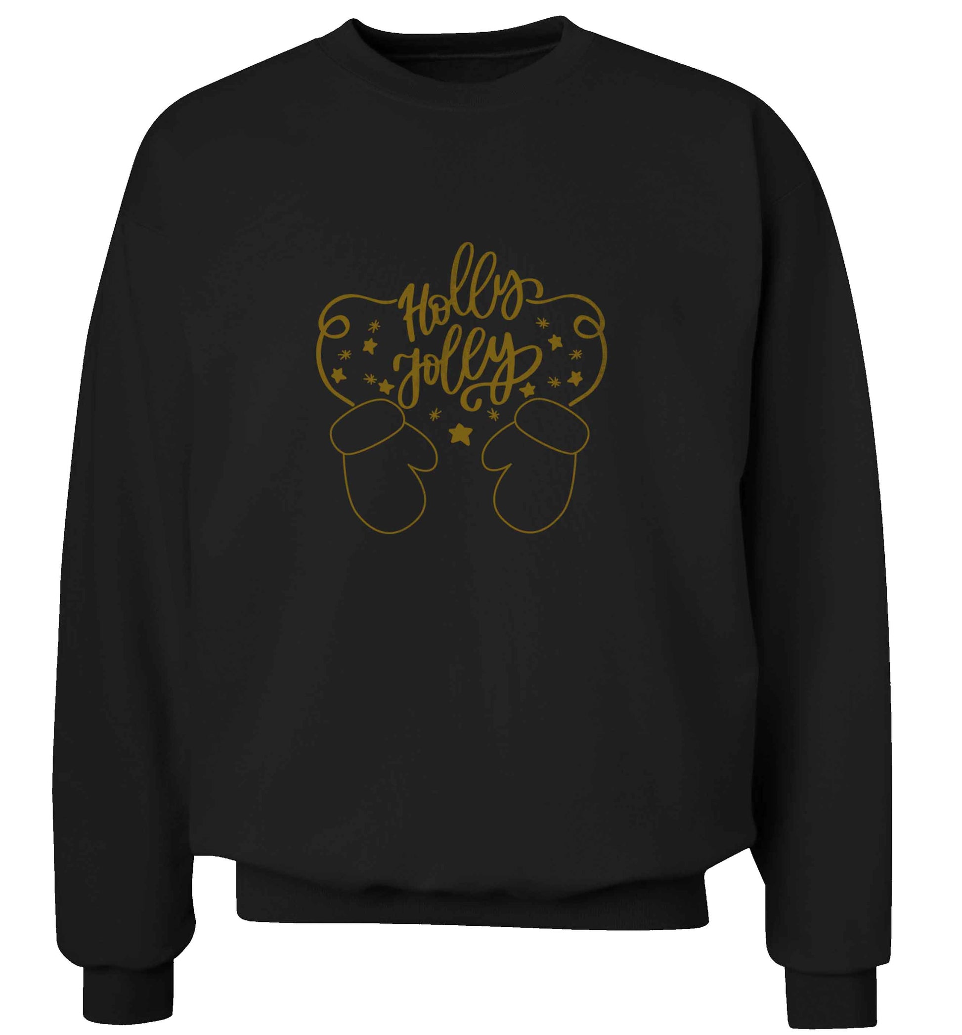 Holly jolly adult's unisex black sweater 2XL