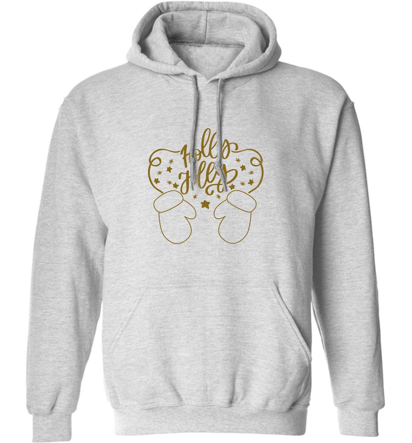 Holly jolly adults unisex grey hoodie 2XL