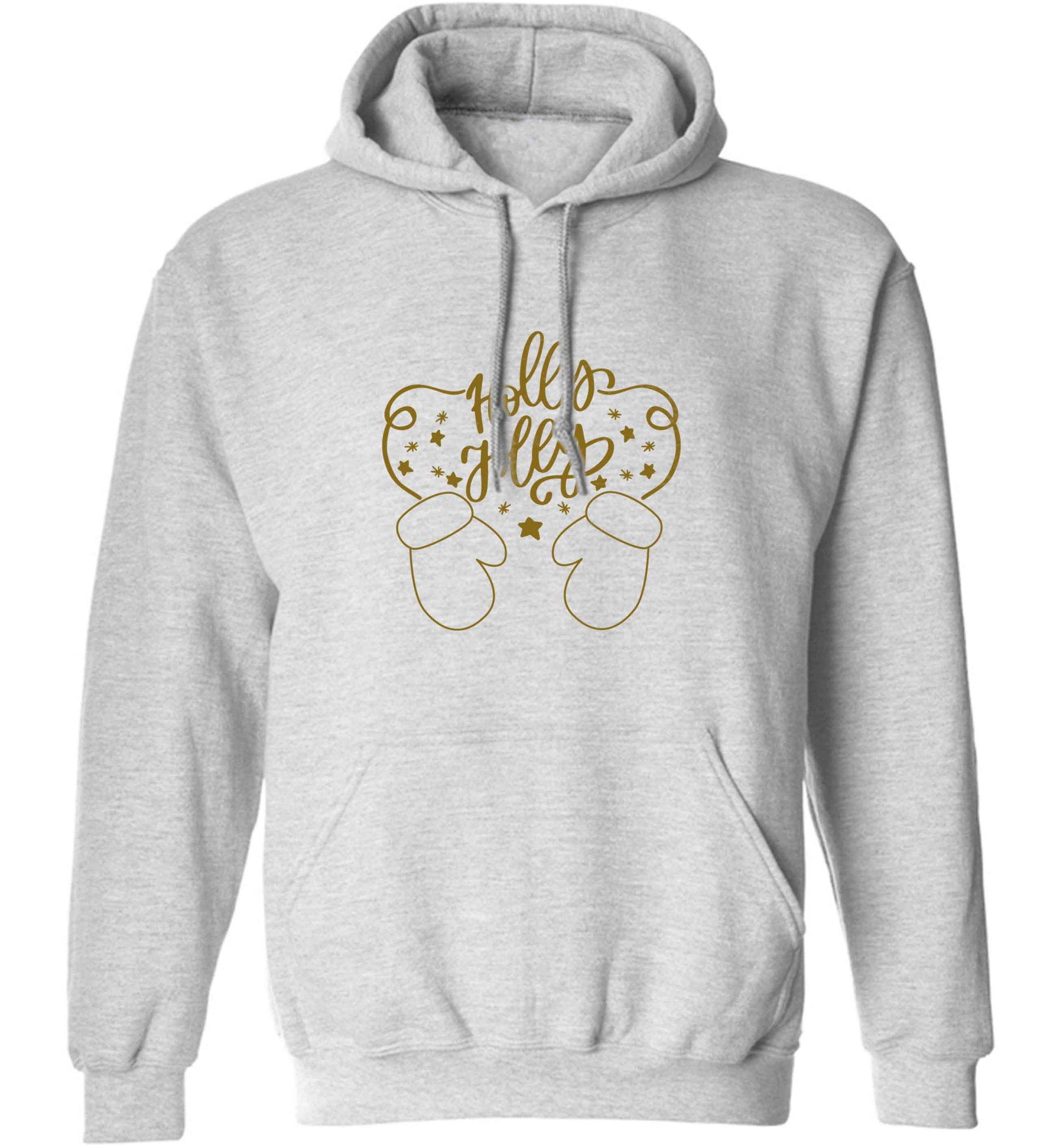 Holly jolly adults unisex grey hoodie 2XL