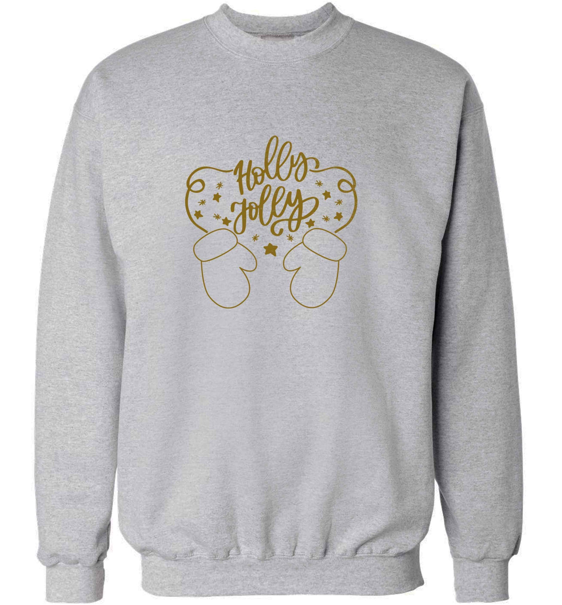Holly jolly adult's unisex grey sweater 2XL