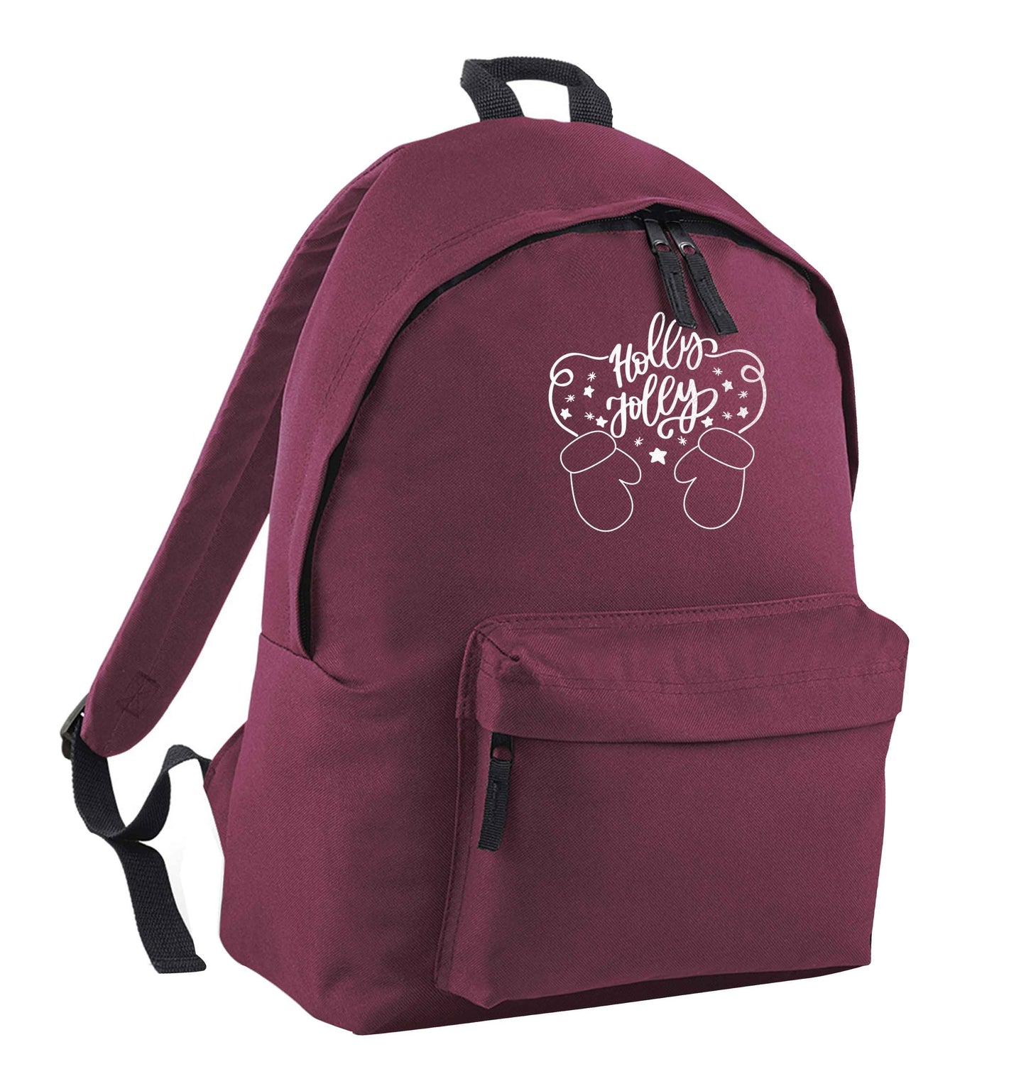 Holly jolly maroon adults backpack