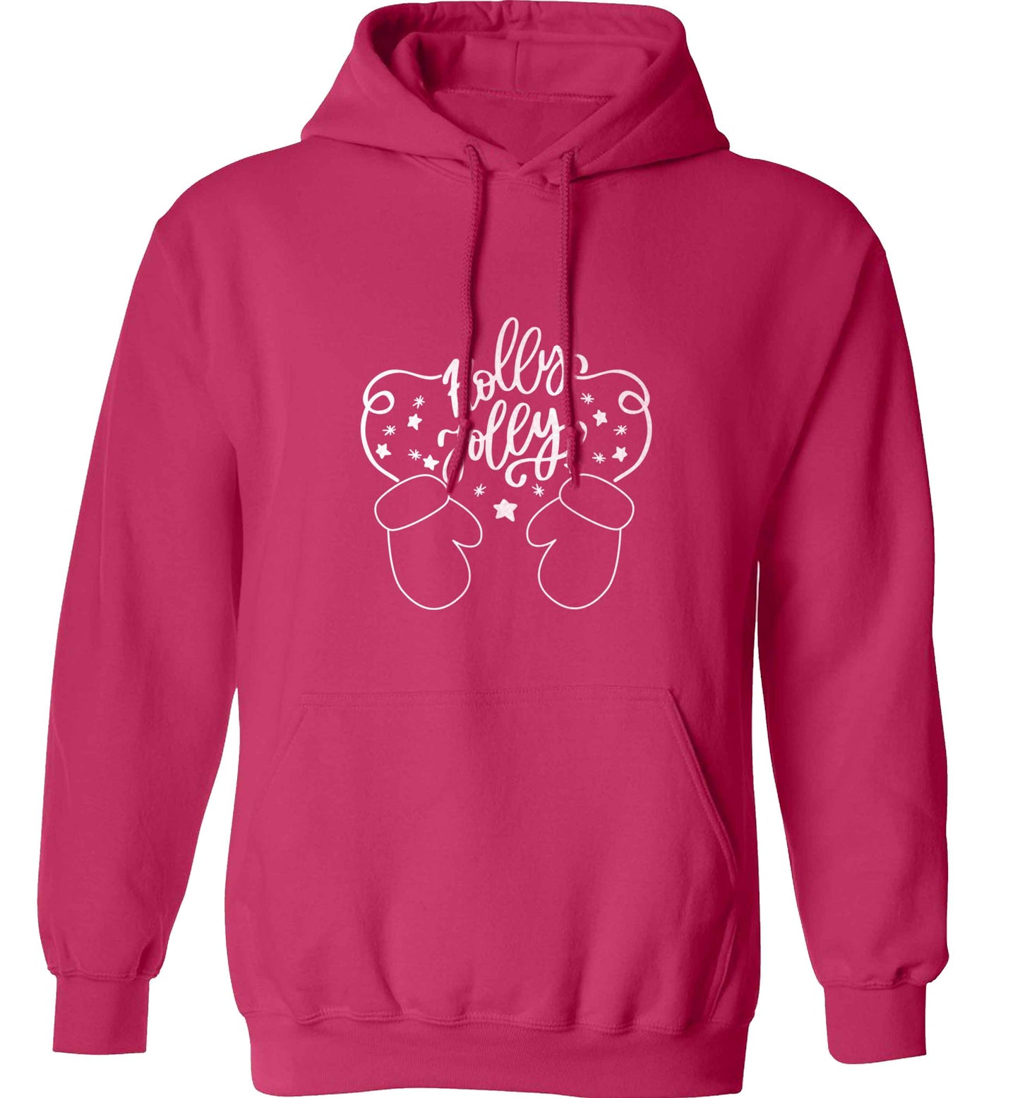 Holly jolly adults unisex pink hoodie 2XL