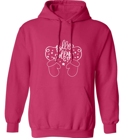 Holly jolly adults unisex pink hoodie 2XL