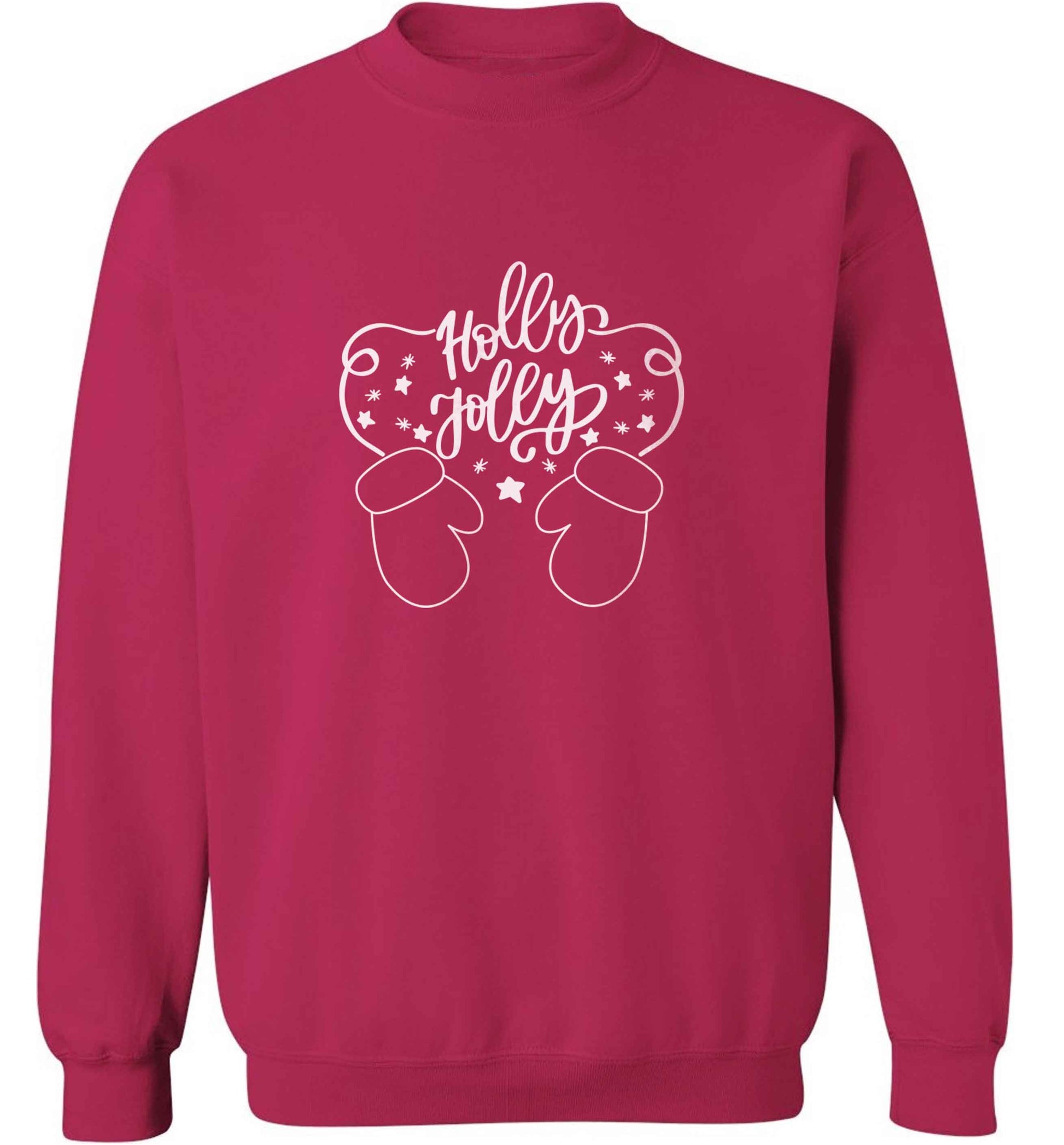 Holly jolly adult's unisex pink sweater 2XL