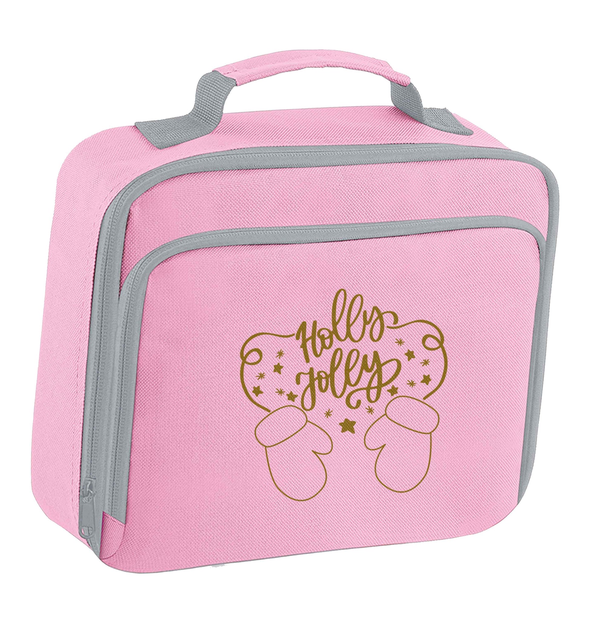Holly jolly insulated pink lunch bag cooler