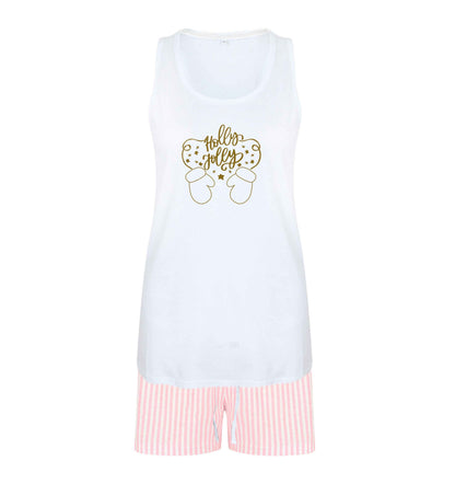 Holly jolly size XL women's pyjama shorts set in pink 