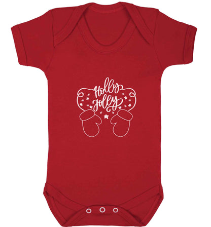 Holly jolly baby vest red 18-24 months