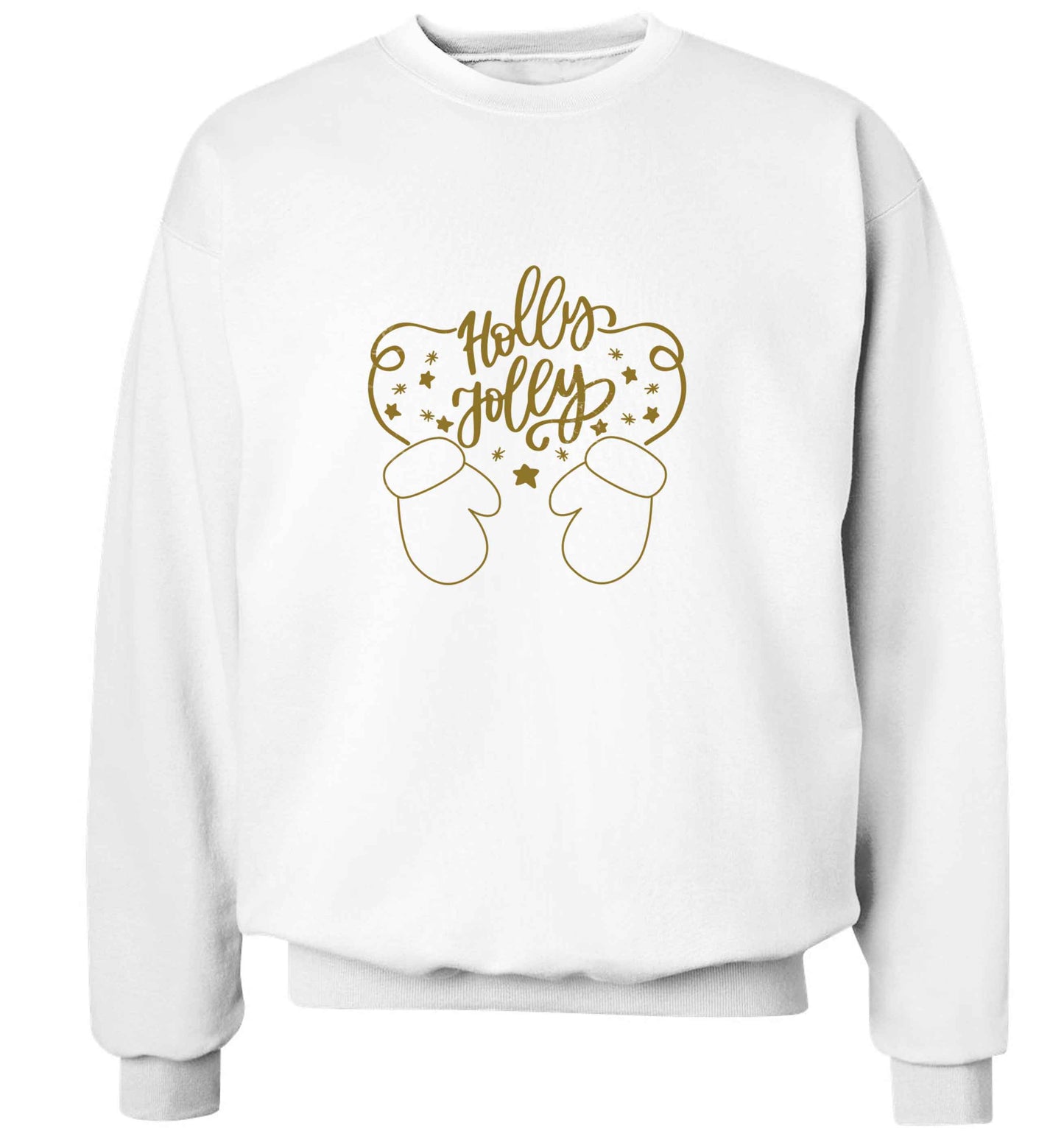 Holly jolly adult's unisex white sweater 2XL