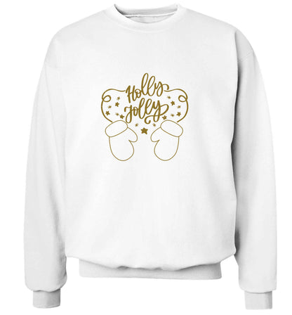 Holly jolly adult's unisex white sweater 2XL