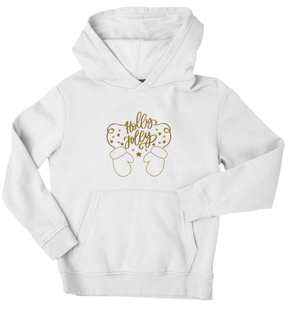 Holly jolly children's white hoodie 12-13 Years