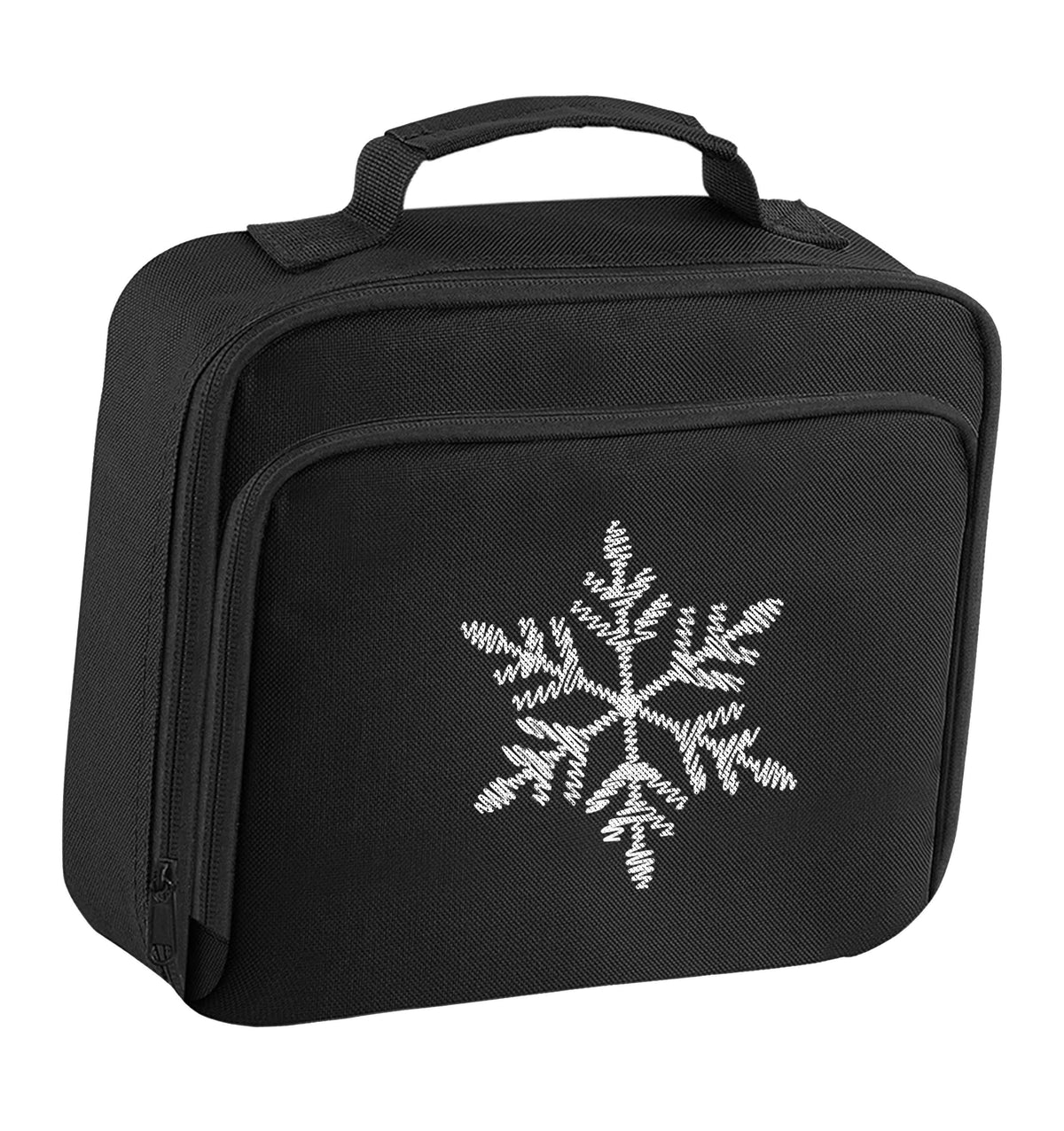 Snowflake insulated black lunch bag cooler