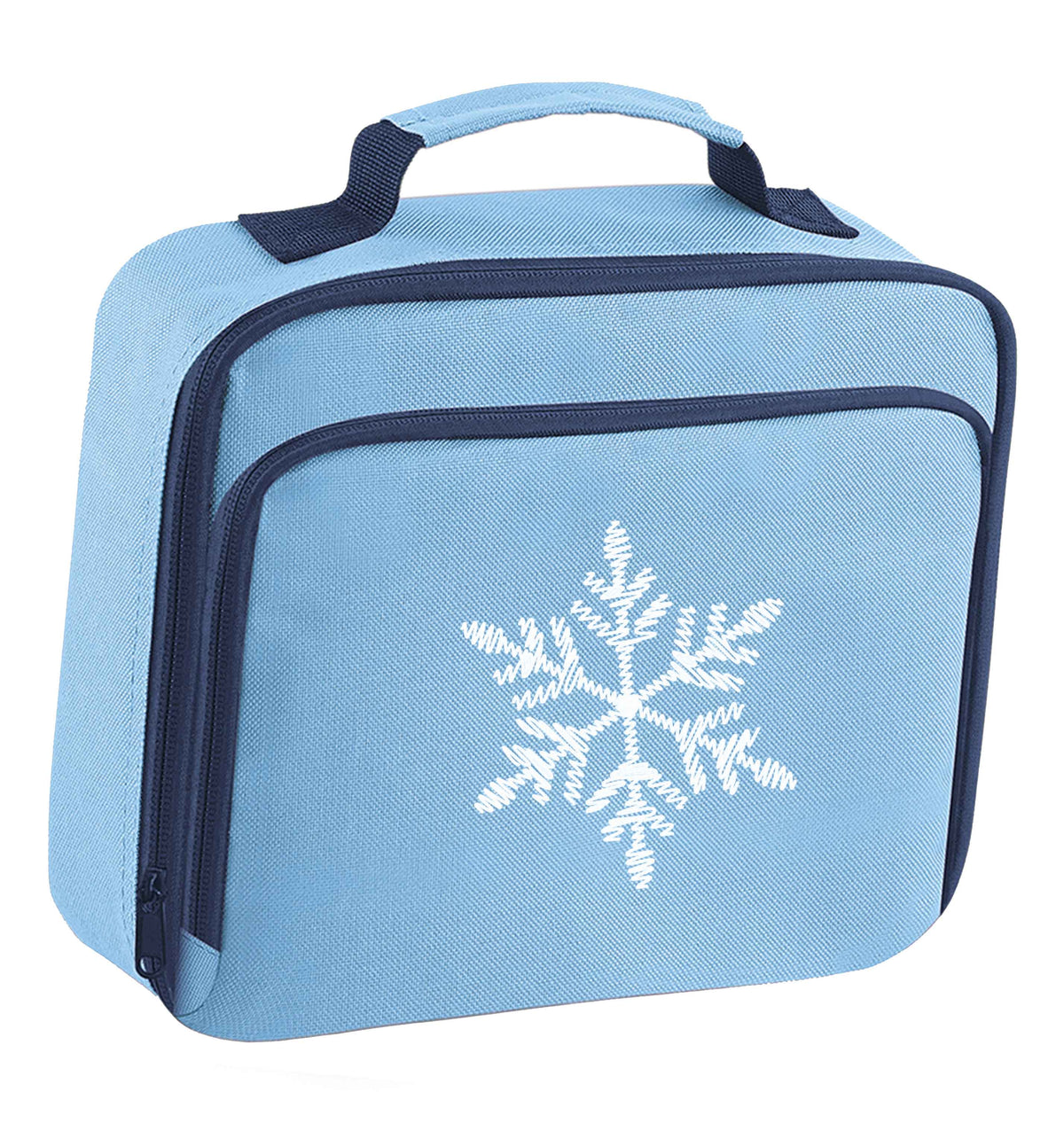 Snowflake insulated blue lunch bag cooler