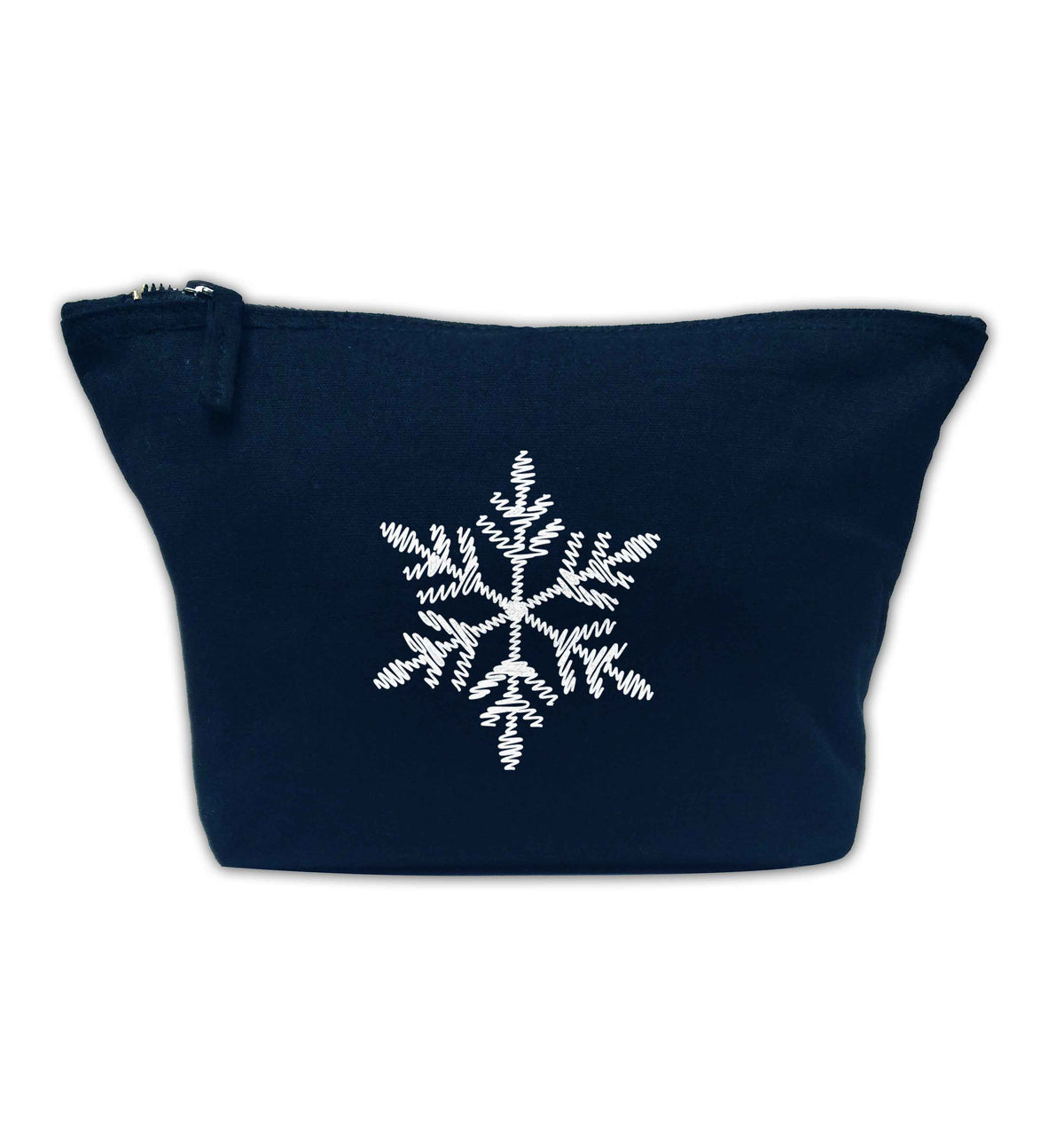 Snowflake navy makeup bag