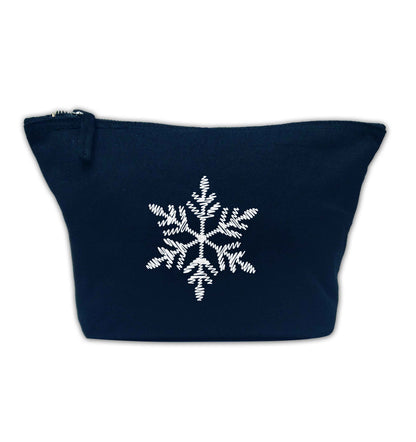 Snowflake navy makeup bag