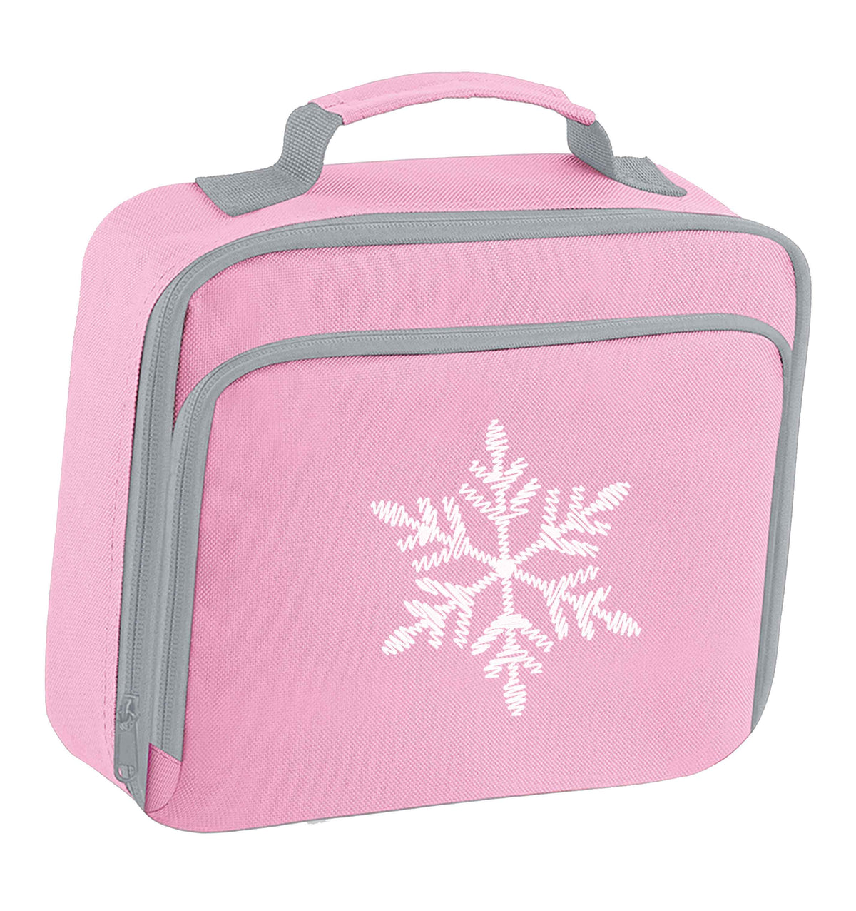 Snowflake insulated pink lunch bag cooler