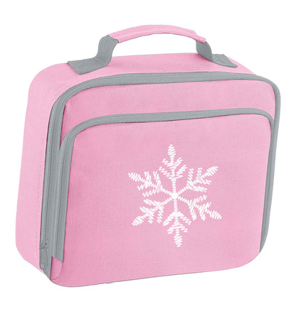 Snowflake insulated pink lunch bag cooler