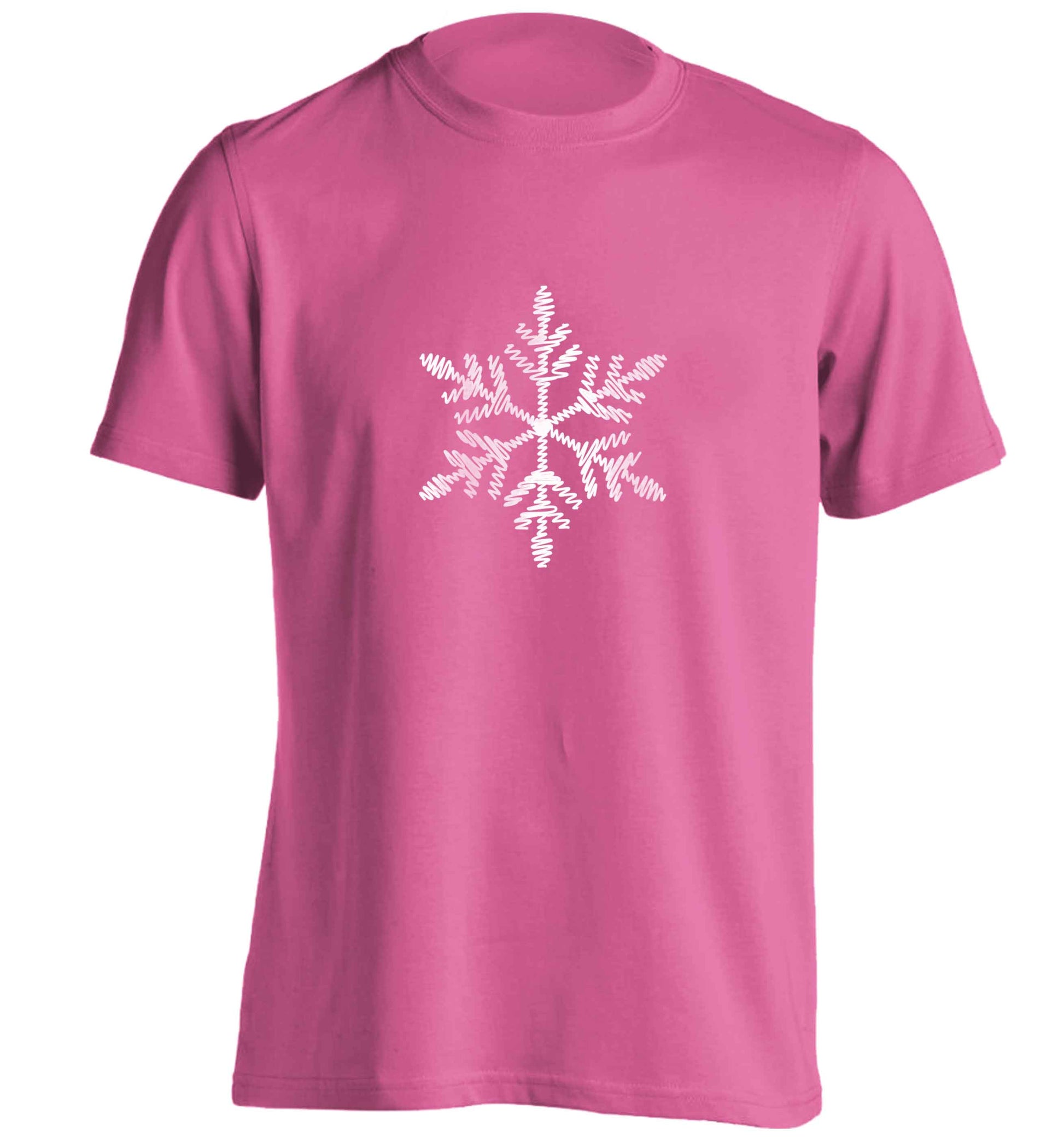 Snowflake adults unisex pink Tshirt 2XL