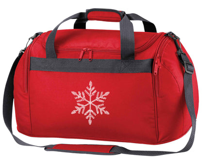 Snowflake red holdall / duffel bag