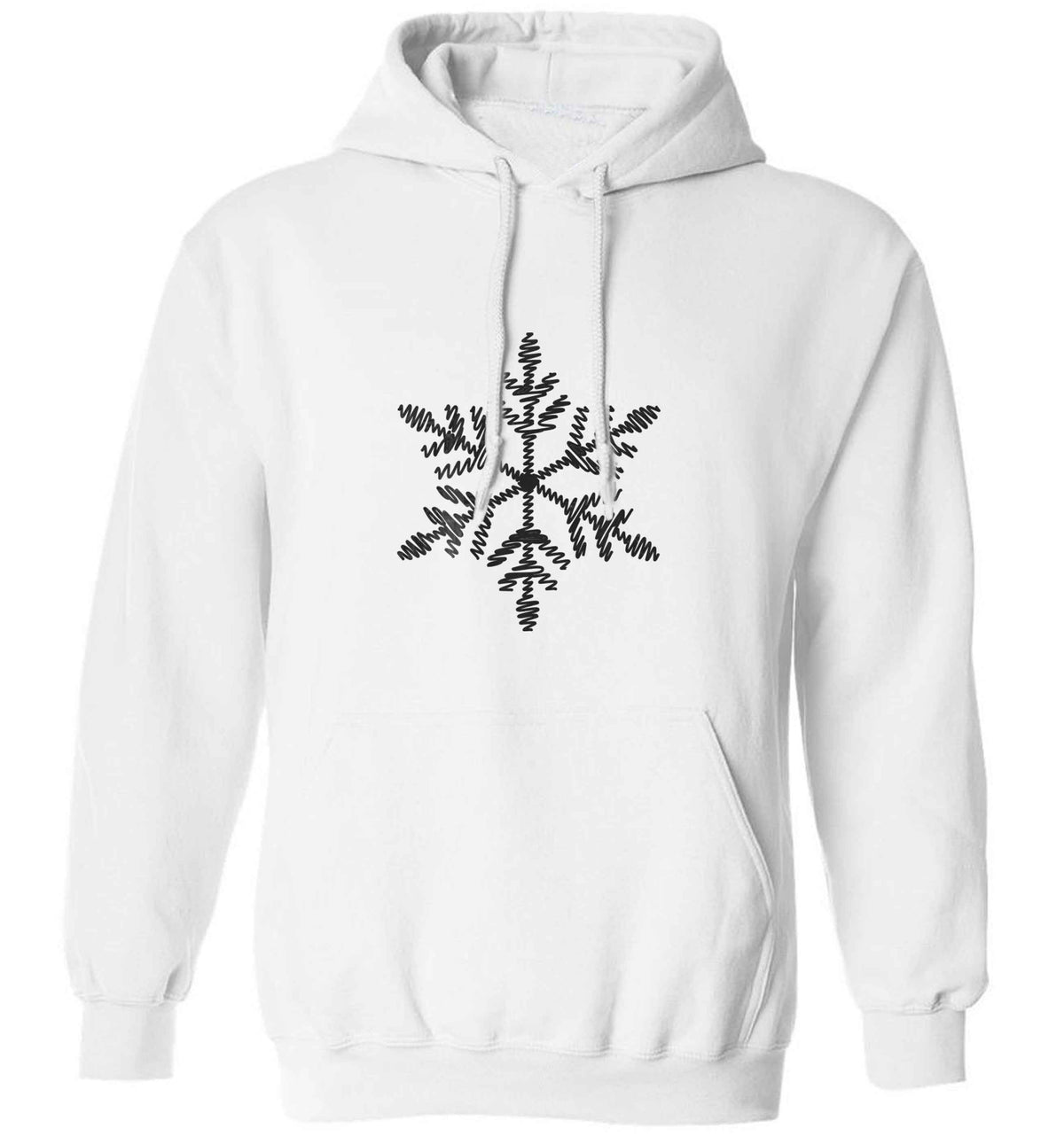Snowflake adults unisex white hoodie 2XL