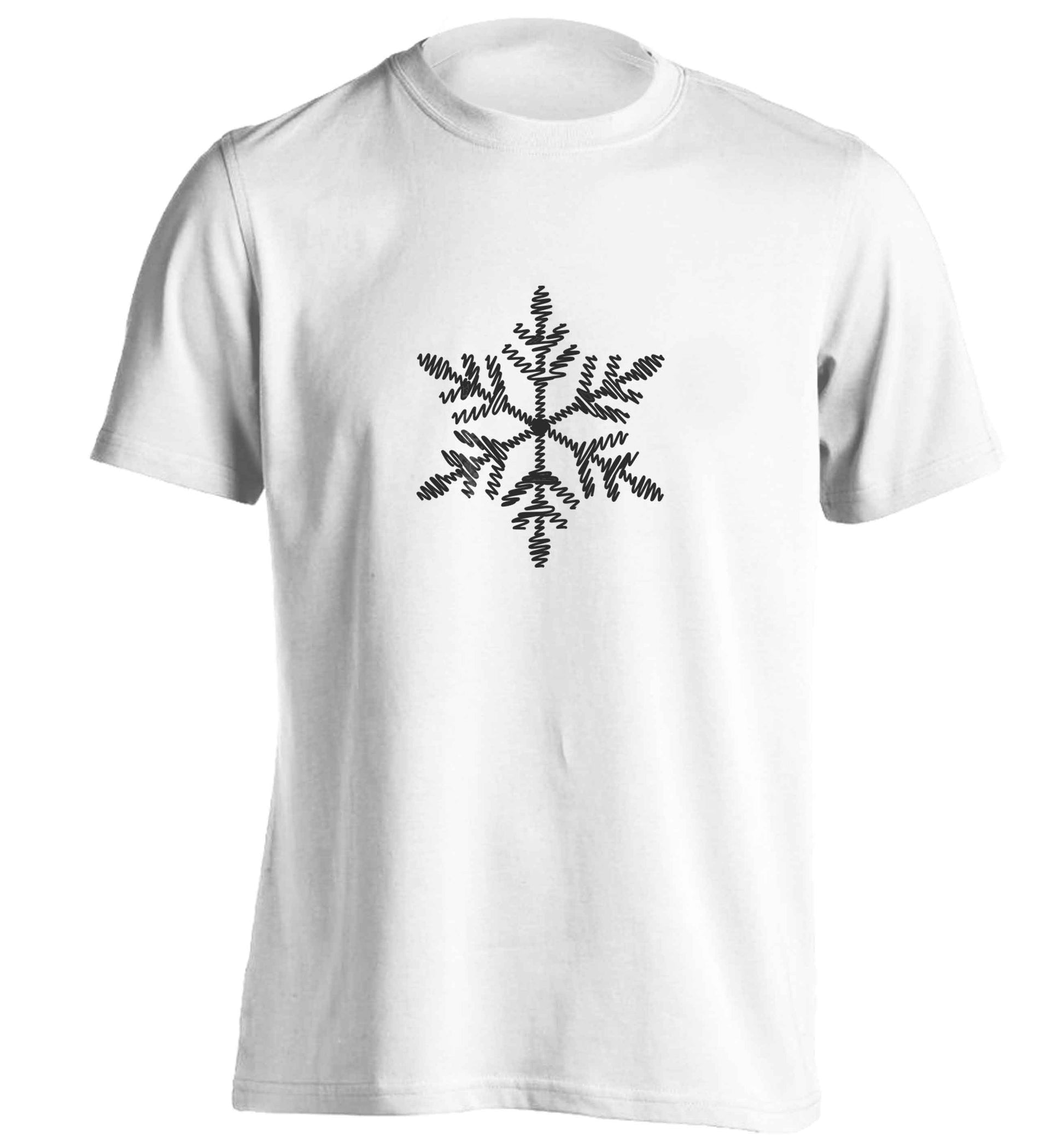 Snowflake adults unisex white Tshirt 2XL