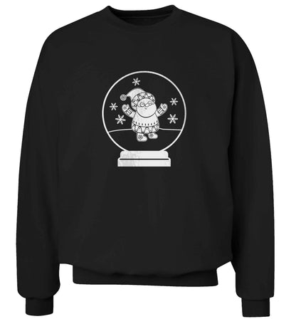 Santa snowglobe adult's unisex black sweater 2XL