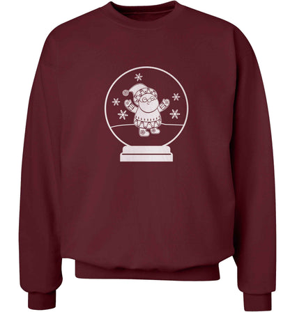 Santa snowglobe adult's unisex maroon sweater 2XL
