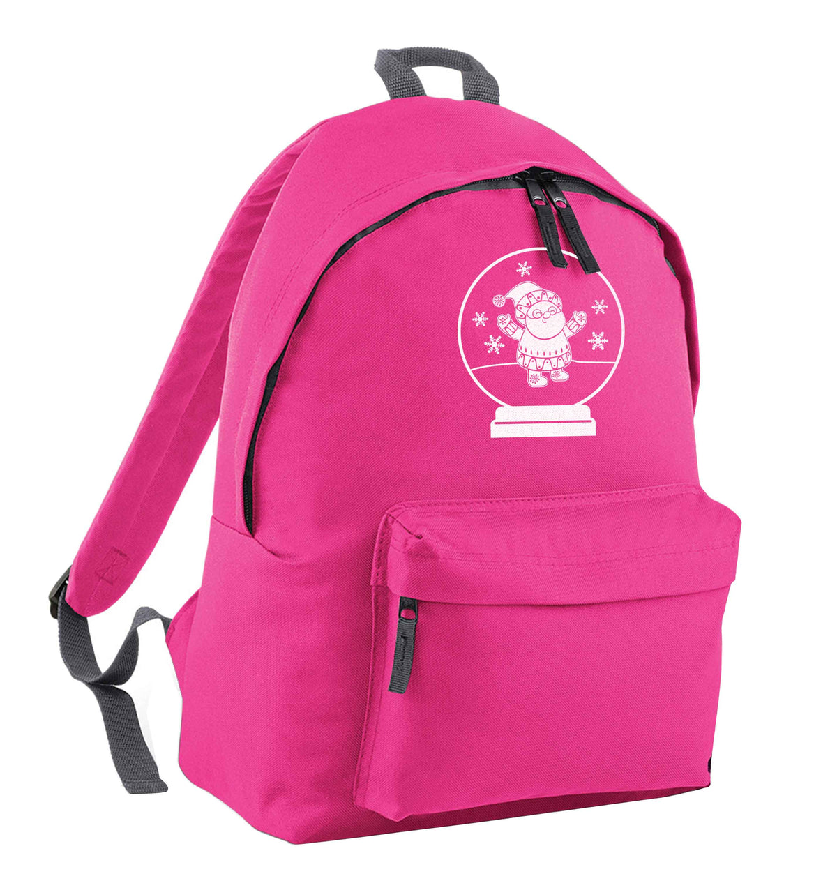 Santa snowglobe pink adults backpack