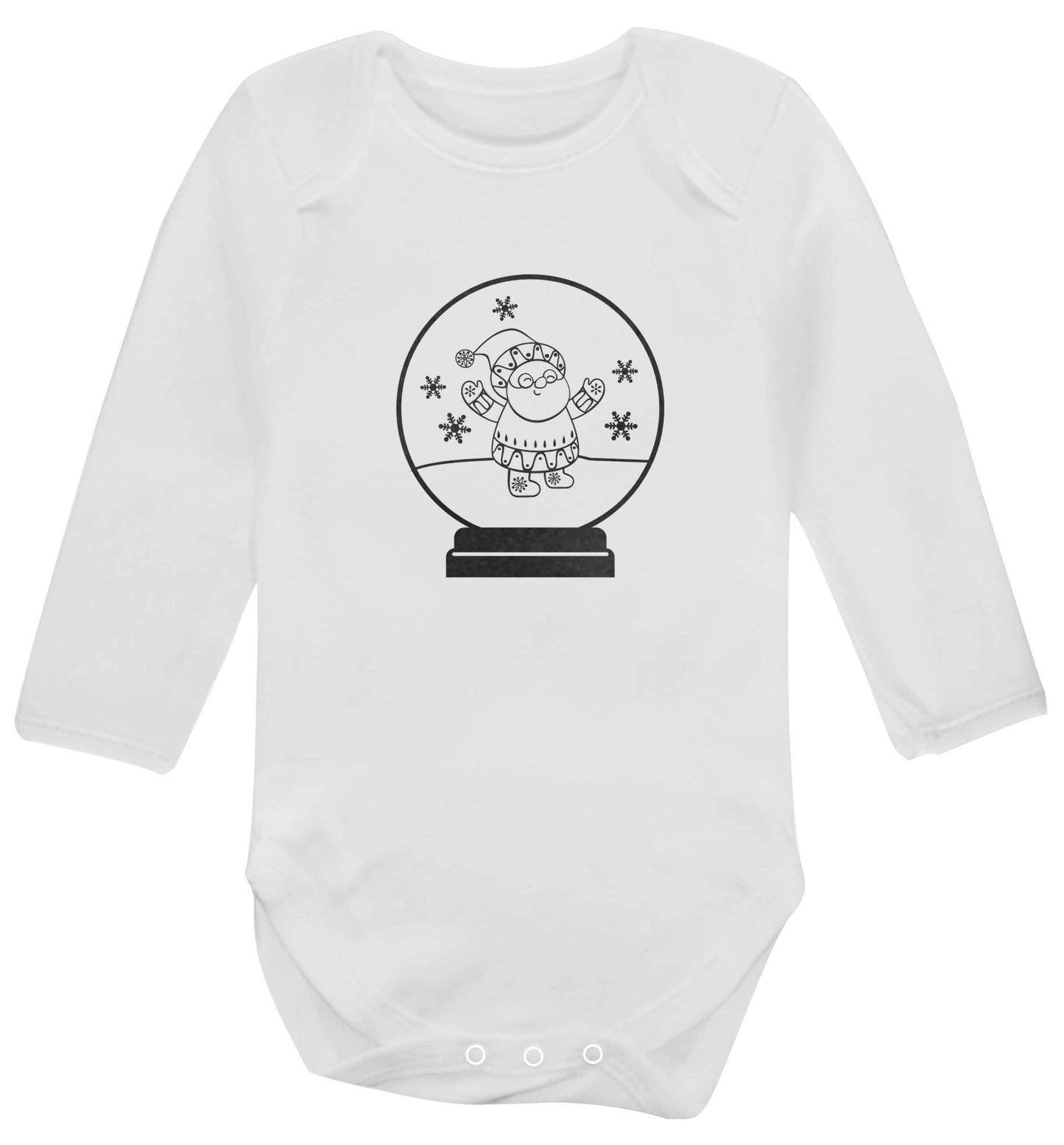 Santa snowglobe baby vest long sleeved white 6-12 months