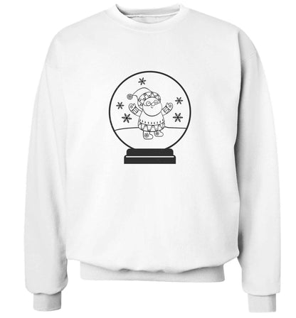 Santa snowglobe adult's unisex white sweater 2XL