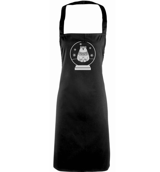 Polar Bear Snowglobe adults black apron