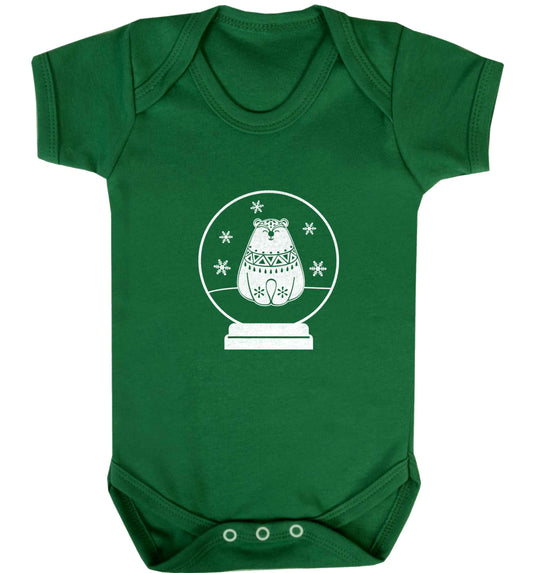 Polar Bear Snowglobe baby vest green 18-24 months