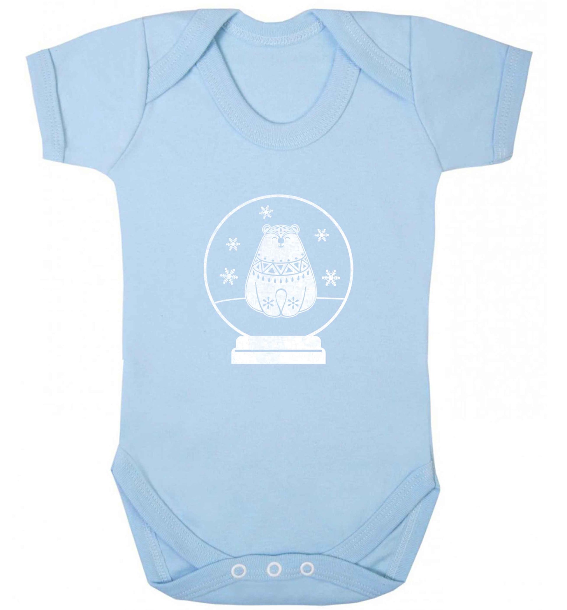 Polar Bear Snowglobe baby vest pale blue 18-24 months