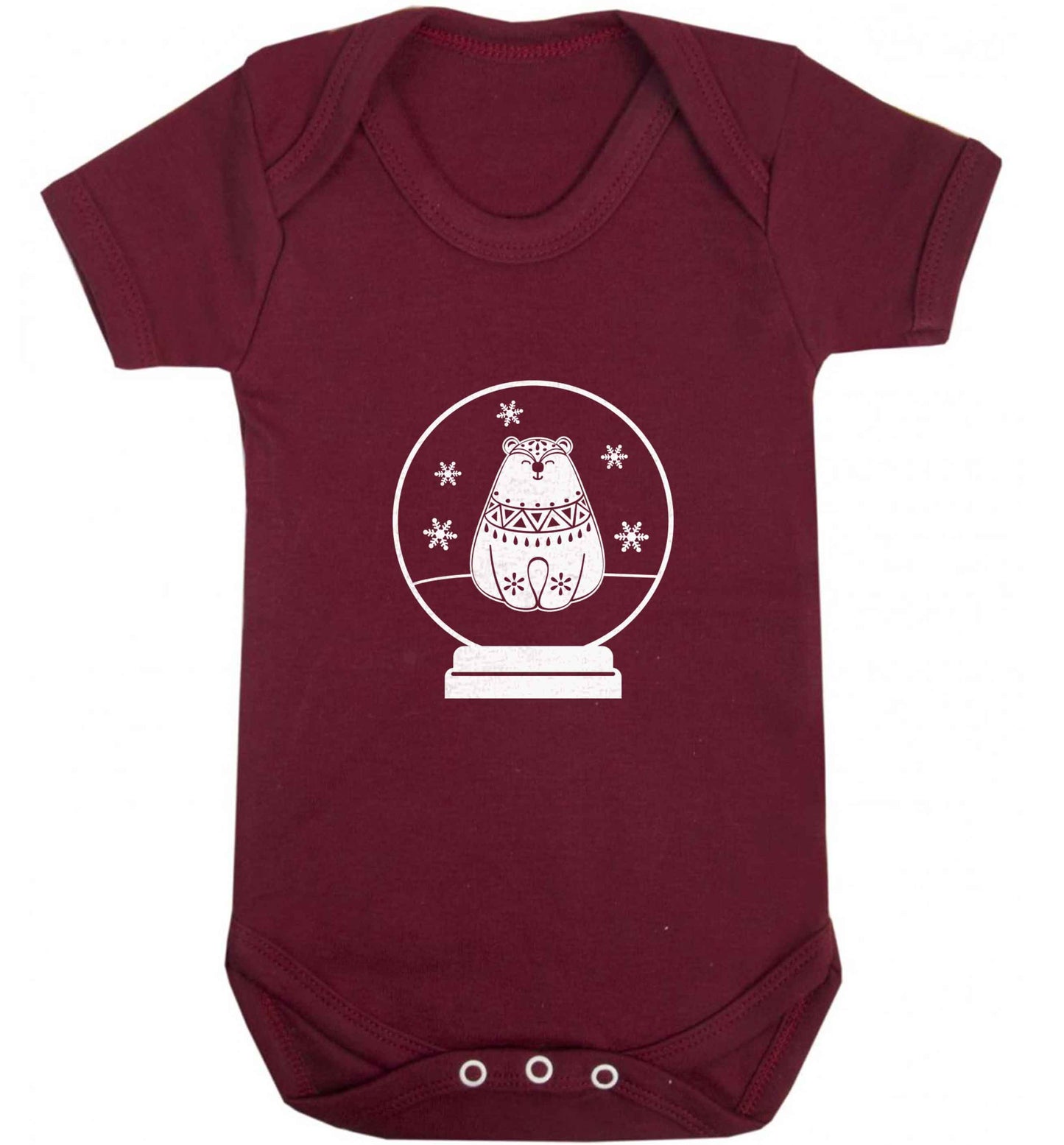 Polar Bear Snowglobe baby vest maroon 18-24 months
