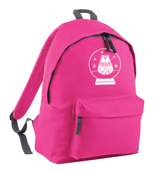 Polar Bear Snowglobe pink children's backpack