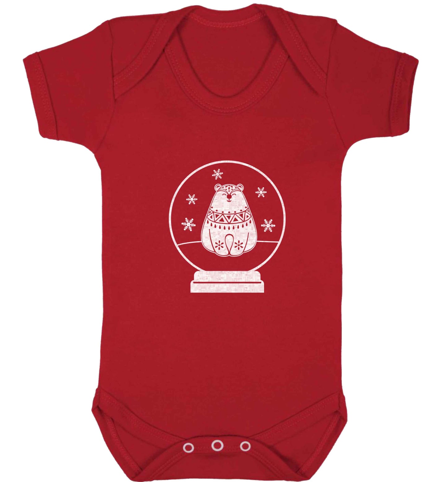 Polar Bear Snowglobe baby vest red 18-24 months