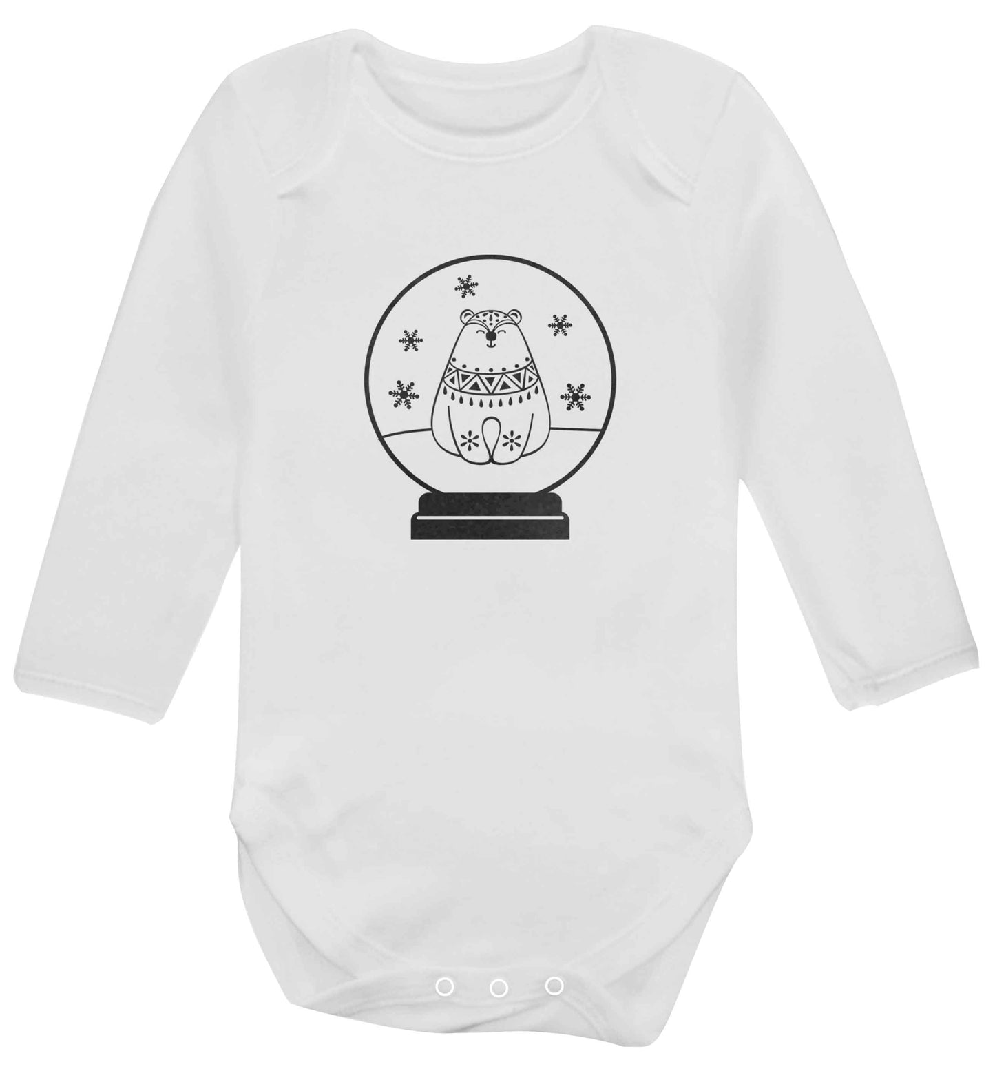 Polar Bear Snowglobe baby vest long sleeved white 6-12 months