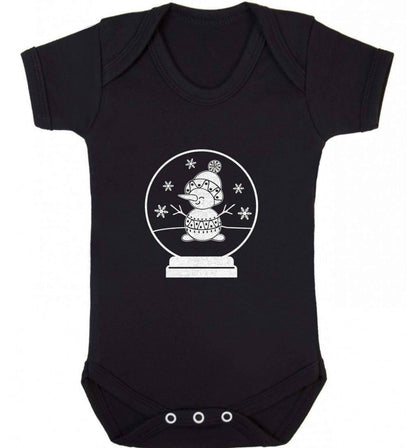 Snowman Snowglobe baby vest black 18-24 months